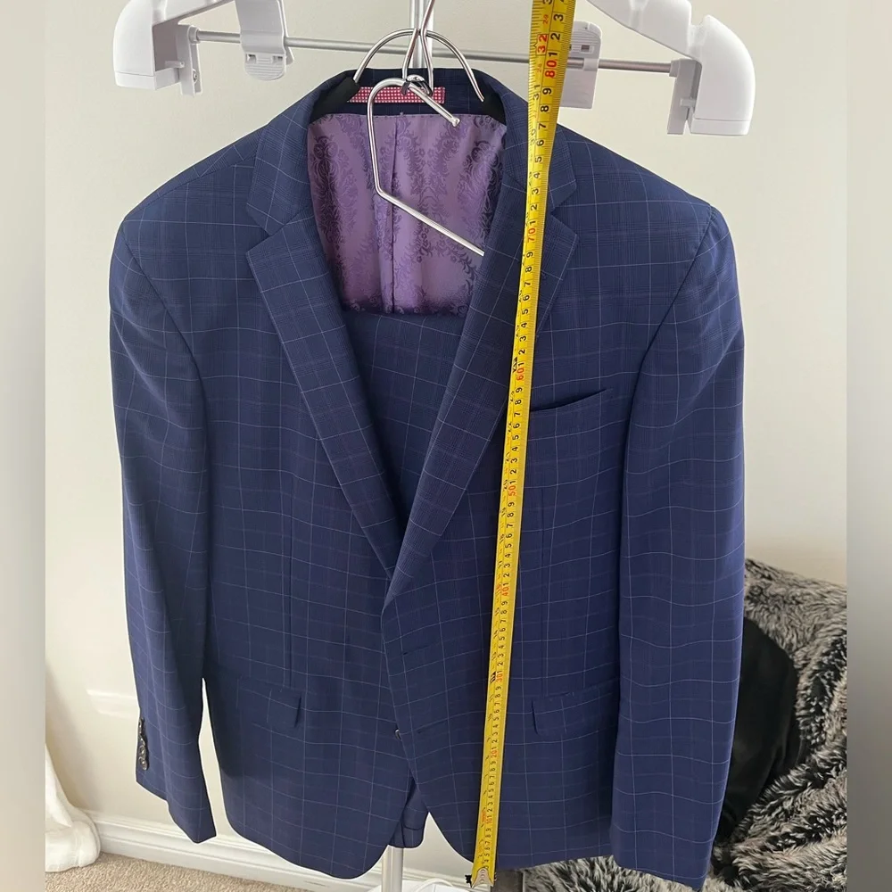 Sand Navy Checkered Suit - Picture 8 of 10